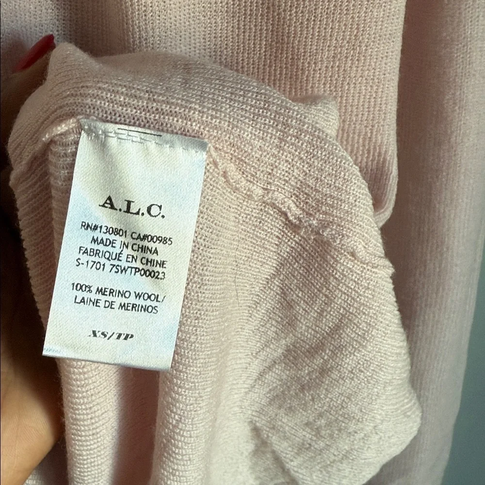 NEW A.L.C. Caro Choker Collar Merino Wool Open Front Sweater XS